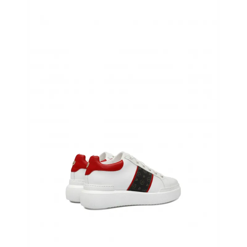 Pollini sneakers white-black-red 2