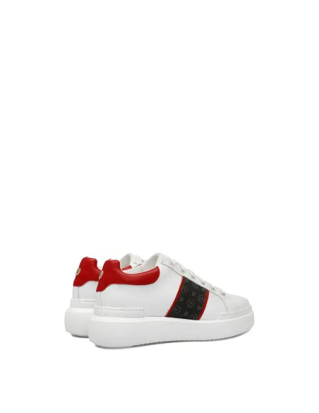 Pollini sneakers white-black-red