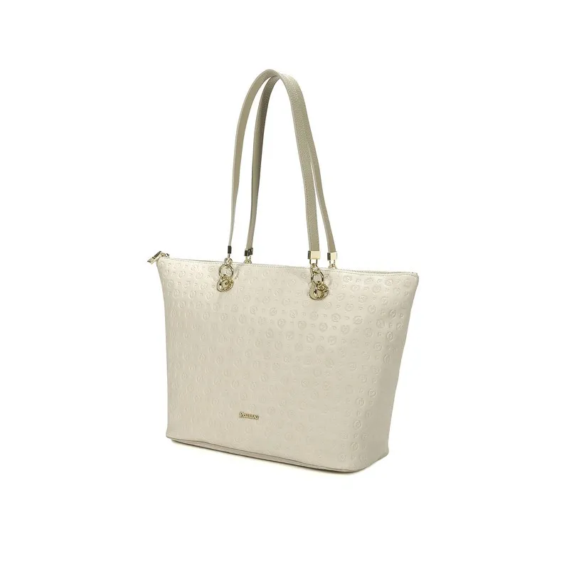 Pollini Leder Einkaufstasche elfenbein 2