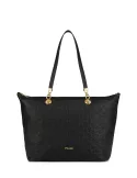 Pollini leather shopping bag black