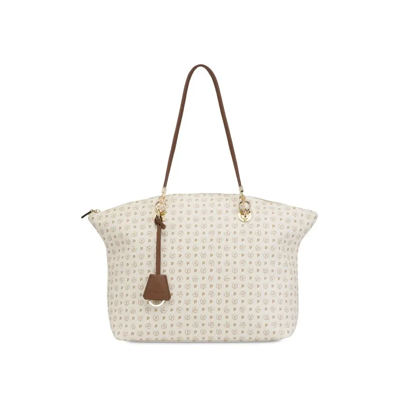 Borsa shopping Pollini Heritage avorio-marrone
