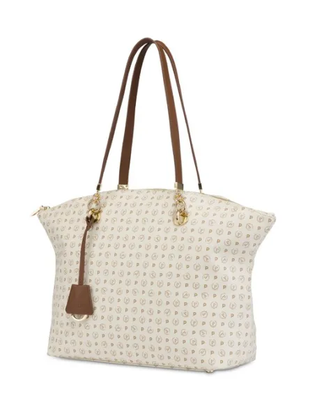 Borsa shopping Pollini Heritage avorio-marrone
