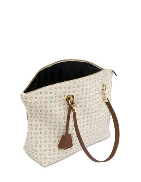 Borsa shopping Pollini Heritage avorio-marrone