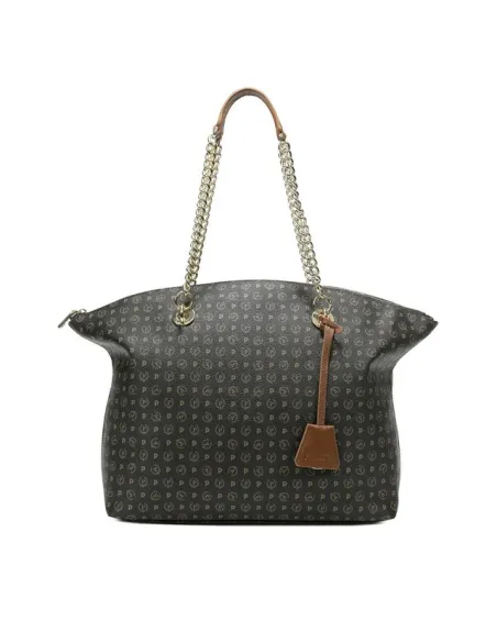 Borsa shopping Pollini Heritage nero-marrone
