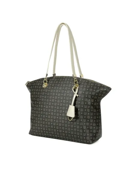 Borsa shopping Pollini Heritage nero-avorio