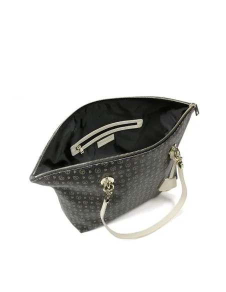 Borsa shopping Pollini Heritage nero-avorio