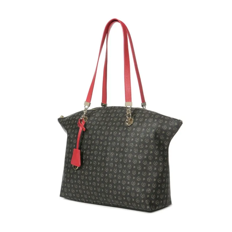 Borsa shopping Pollini Heritage nero-lacca 2