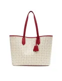 Pollini Heritage Damen-Einkaufstasche mit Magnetöffnung elfenbein-rot