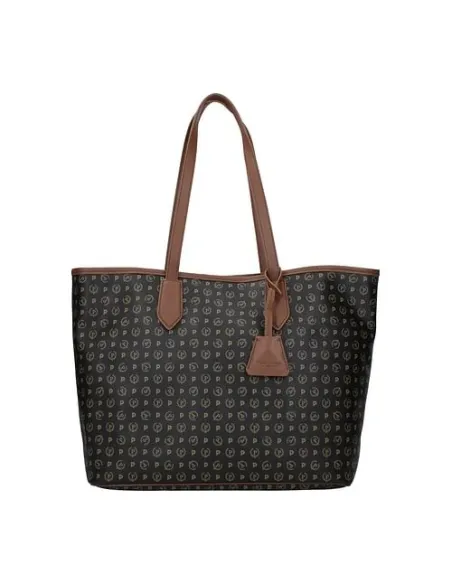 Pollini Heritage Damen-Einkaufstasche mit Magnetöffnung schwarz-braun