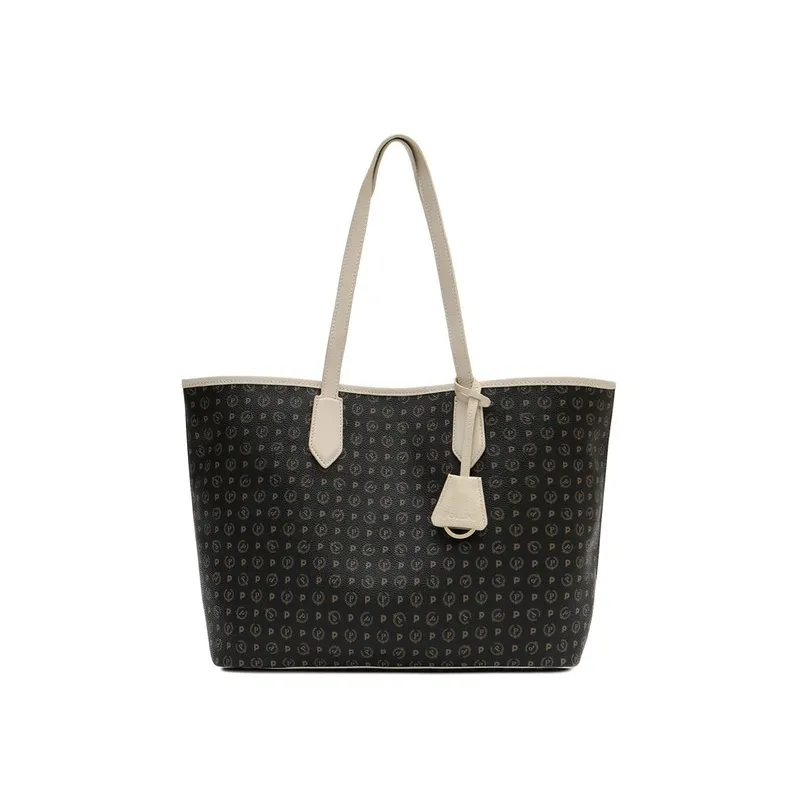 Pollini heritage Shopping bag black-ivory
