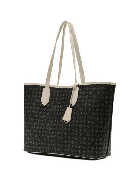 Pollini heritage Shopping bag black-ivory