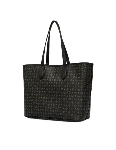 Pollini Heritage Damen-Einkaufstasche mit Magnetöffnung schwarz