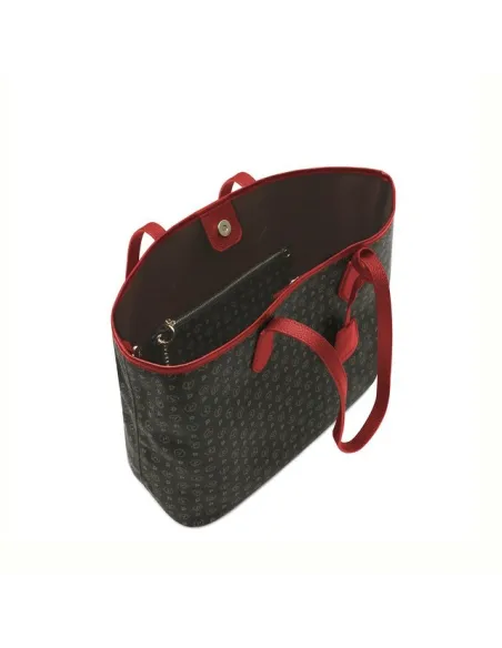 Pollini heritage Shopping bag black-red