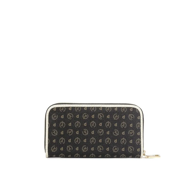 Pollini heritage women's wallet with zip black-ivory
