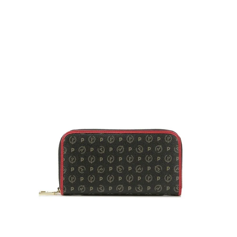 Pollini heritage women's wallet with zip black-red