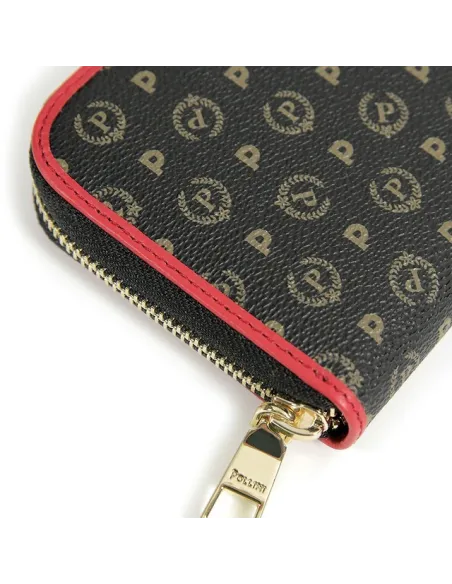 Pollini Heritage Damenbrieftasche schwarz-rot