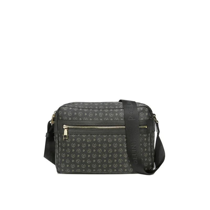 Pollini Shoulder bag with two zipped compartments black