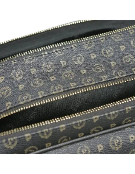 Pollini Shoulder bag with two zipped compartments black