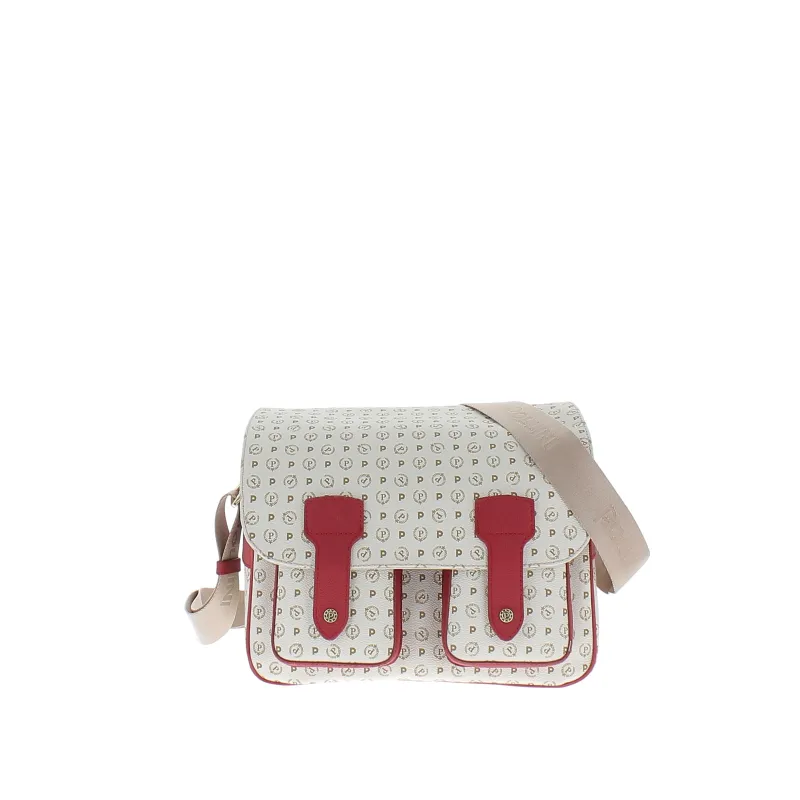 Borsa reporter Pollini Heritage avorio-rosso