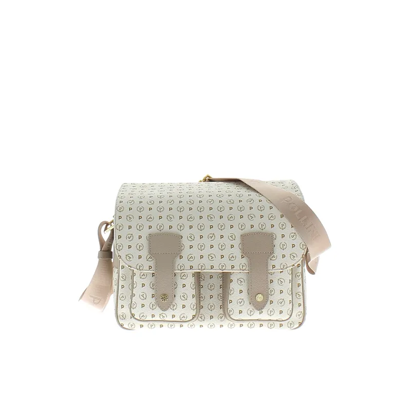 Borsa reporter Pollini Heritage avorio-ghiaccio