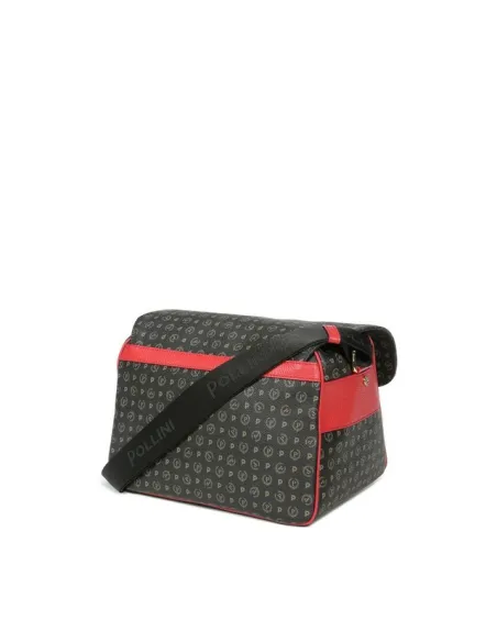 Borsa reporter Pollini Heritage nero-rosso
