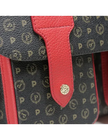 Pollini Heritage Reportertasche schwarz-rot