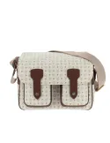 Pollini Shoulder bag with two frontal pockets ivory brown