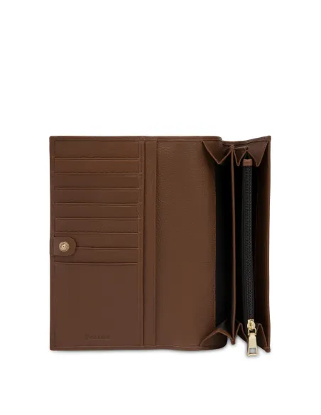 Portafogli Pollini Heritage con pattina avorio-marrone