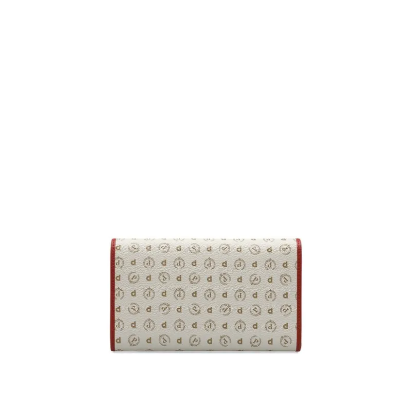 Pollini heritage wallet large ivory-red 2
