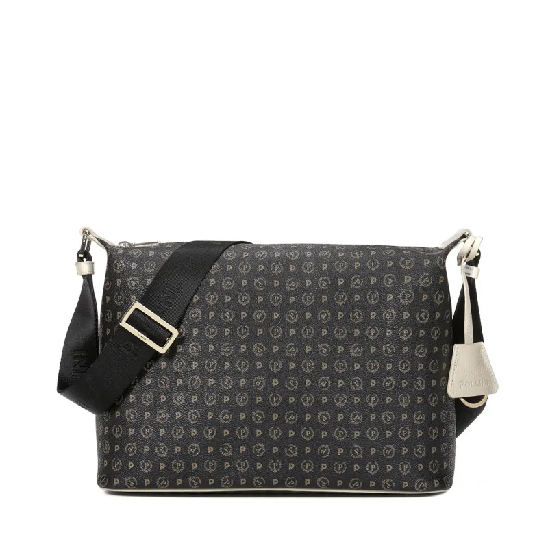 Pollini Shoulder bag with zipped opening black-ivory
