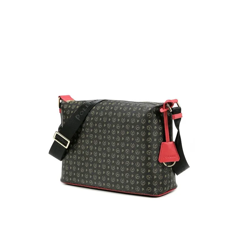 Pollini Shoulder bag with zipped opening black-red 2