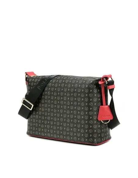 Pollini Shoulder bag with zipped opening black-red