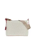 Pollini Shoulder bag with zipped opening ivory-red