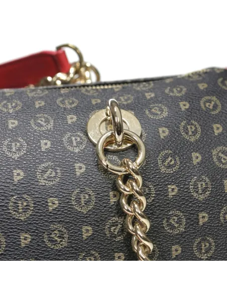 Bauletto Pollini Heritage nero-rosso