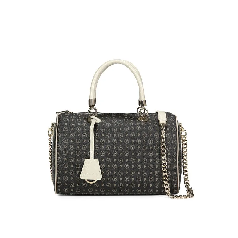 Pollini Heritage Zweihandtasche für Frauen schwarz-elfenbein