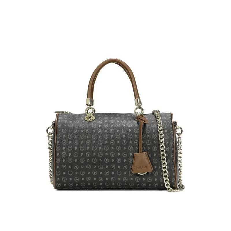 Pollini Heritage bowling bag black-brown