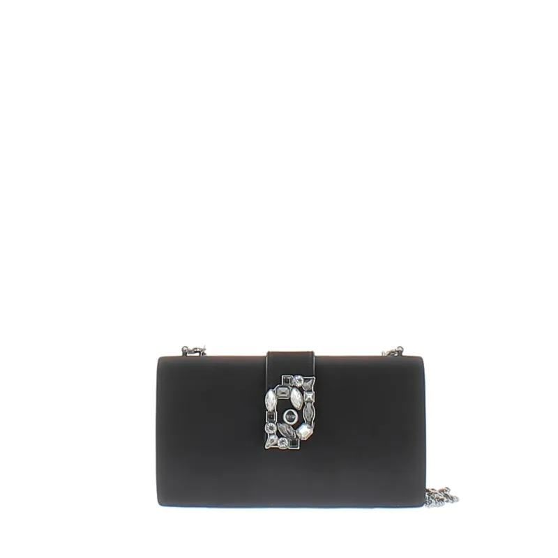 Clutch-Tasche mit Schmucklogo schwarz