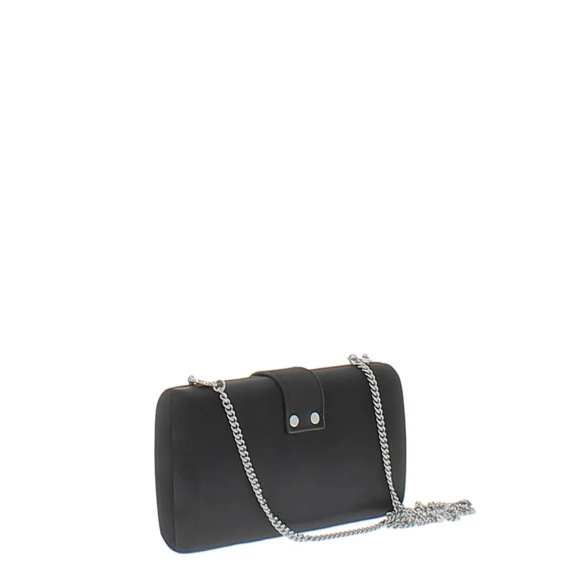 Clutch bag with jewel logo black 2