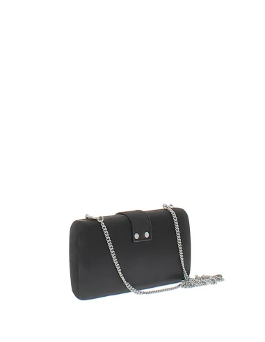 Clutch-Tasche mit Schmucklogo schwarz