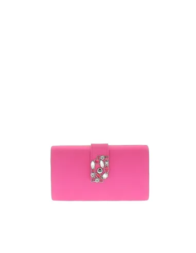Clutch-Tasche mit Schmucklogo fuxia