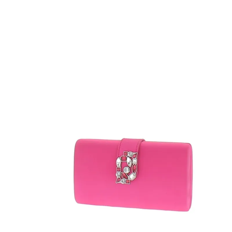 Clutch-Tasche mit Schmucklogo fuxia 2