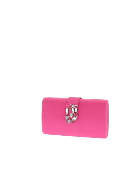 Clutch-Tasche mit Schmucklogo fuxia