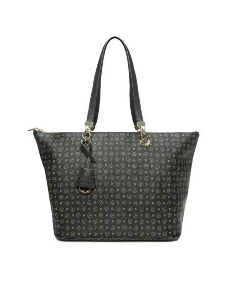Pollini Shopping bag with zipped opening black-black