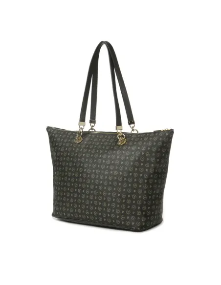 Pollini Shopping bag with zipped opening black-black