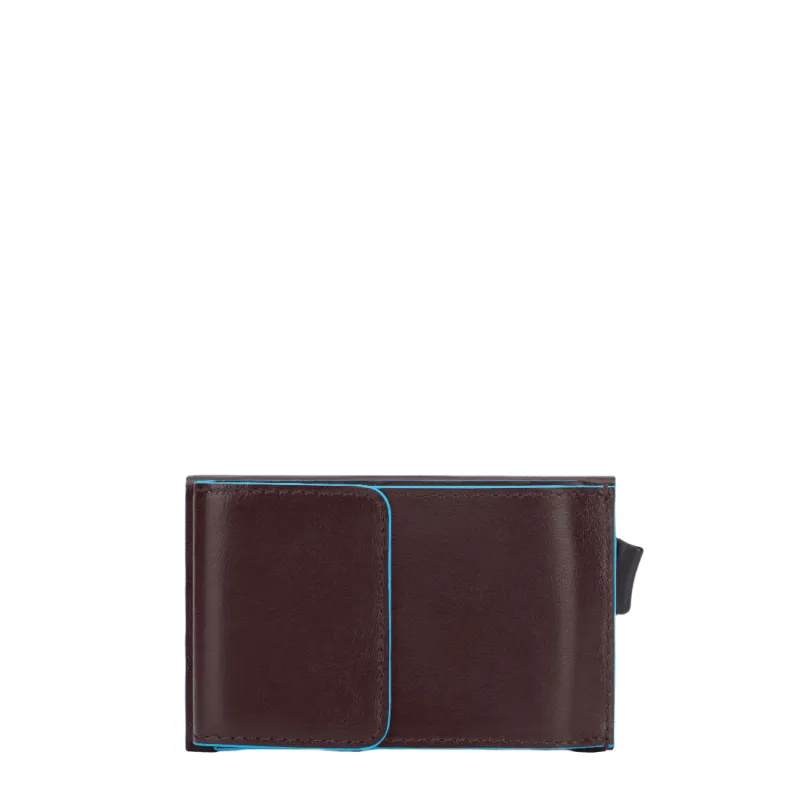 Credit card holder with sliding extraction and flap back... 2