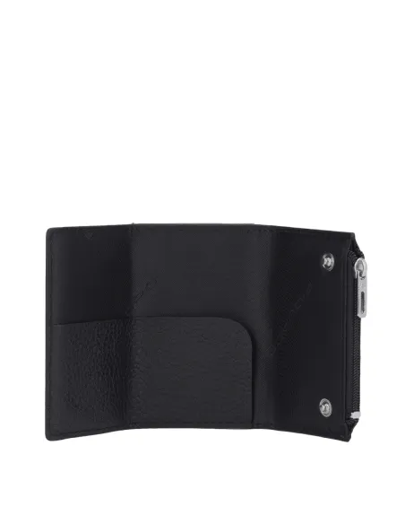 Piquadro Modus Compact Wallet für Scheine mit Münz-Fach schwarz