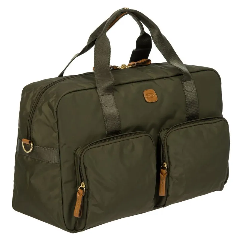 Borsone cabina Brics con tasche esterne verde oliva 2