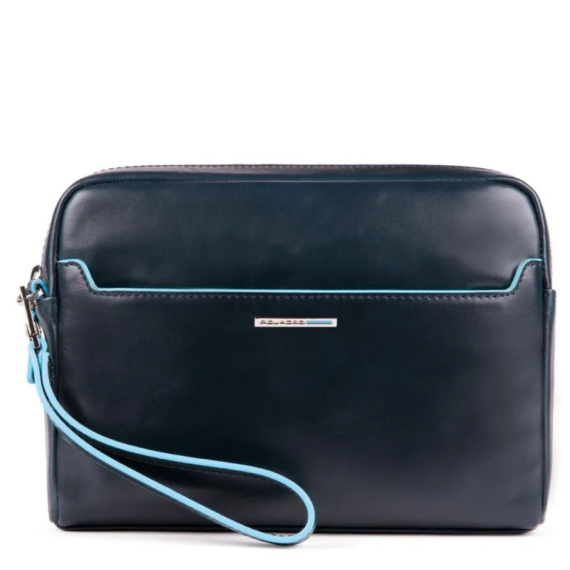 Piquadro Blue Square Pochette with removable handle