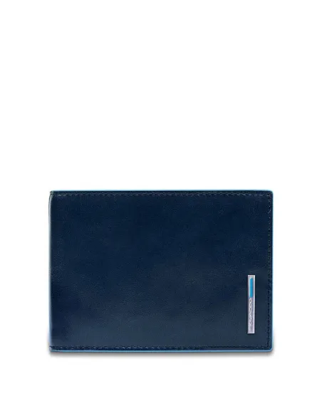 Piquadro B2 Men's wallet with coin case and document holder blue