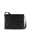 Piquadro Blue Square laptop messenger bag black